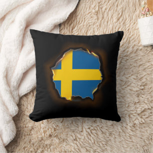Apparel Sweden Flag Inside Me,Swedish burn marks Cushion