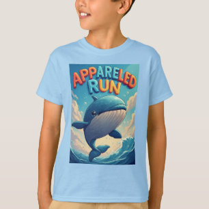 Appareled Run: Playful Cartoon Whale T-Shirt