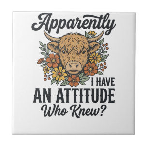 Apparently I Have an Attitude Highland Cow Shirt_1 Tile