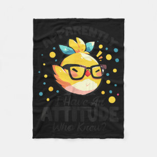 Apparently I Have Attitude Funny Saying Sarcastic  Fleece Blanket