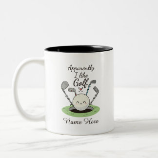 Apparently I Like Golf personalized Name Two-Tone Coffee Mug
