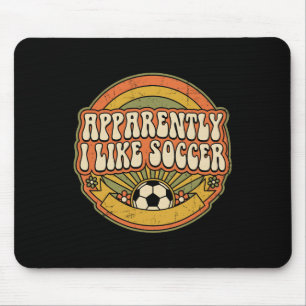 Apparently I Like Soccer Retro Game Day For Women Mouse Pad