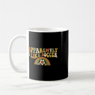 Apparently I Like Soccer Retro Rainbow Game Day Wo Coffee Mug