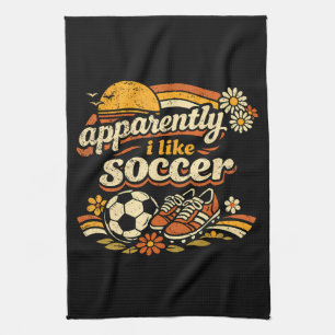 Apparently I Like Soccer Tea Towel
