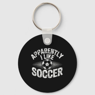 Apparently I Like Soccer Vintage Game Day Mom Dad  Key Ring