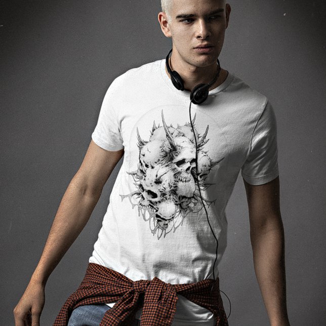 Apparition of Death Fused Demon Skulls Light Halo T-Shirt (Creator Uploaded)