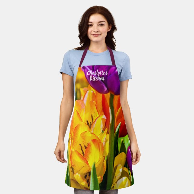 Appealing Tulip Flowers Apron (Worn)