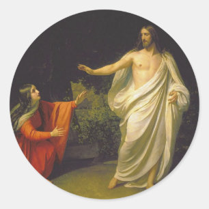 Appearance of Jesus Christ to Maria Magdalina Classic Round Sticker