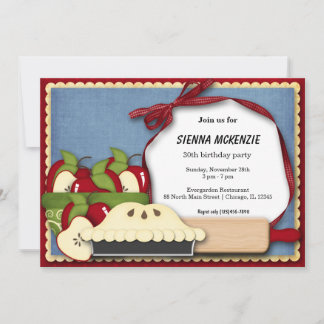 Appel Pie Birthday Invitation