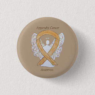 Appendix Cancer Amber Awareness Ribbon Angel Pins
