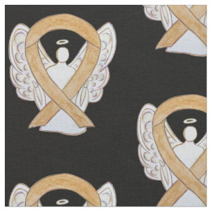Appendix Cancer Amber Awareness Ribbon Angels Fabric