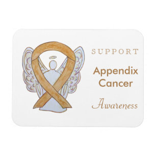 Appendix Cancer Awareness Ribbon Angel Magnets