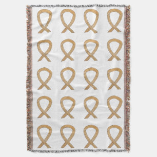 Appendix Cancer Awareness Ribbon Art Throw Blanket