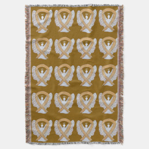 Appendix Cancer Awareness Ribbon Art Throw Blanket