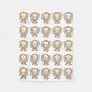 Appendix Cancer Awareness Ribbon Fleece Blankets