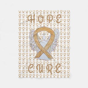 Appendix Cancer Awareness Ribbon Fleece Blankets
