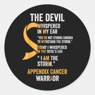 Appendix Cancer Awareness Ribbon T Shirts Classic Round Sticker