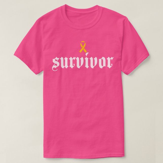 Appendix Cancer Awareness Survivor Amber Ribbon Gi T-Shirt (Design Front)