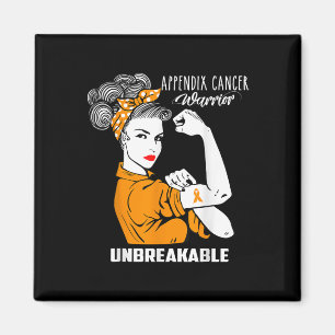 Appendix Cancer Awareness Unbeakable Warrior Shirt Magnet