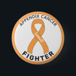 Appendix Cancer Fighter Ribbon White Button<br><div class="desc">Appendix Cancer Fighter Ribbon White Button for awareness and support for people fighting appendix cancer.</div>