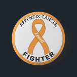Appendix Cancer Fighter Ribbon White Button<br><div class="desc">Appendix Cancer Fighter Ribbon White Button for awareness and support for people fighting appendix cancer.</div>
