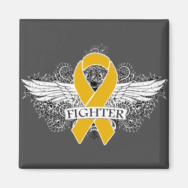 Appendix Cancer Fighter Wings Magnet (Front)