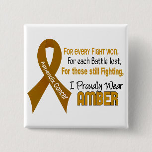 Appendix Cancer For Every…..I Proudly Wear Amber 15 Cm Square Badge