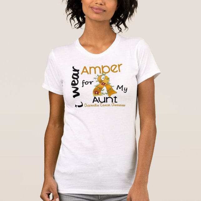 Appendix Cancer I Wear Amber For My Aunt 43 T-Shirt (Front)
