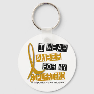 APPENDIX CANCER I Wear Amber For My Girlfriend 37 Key Ring