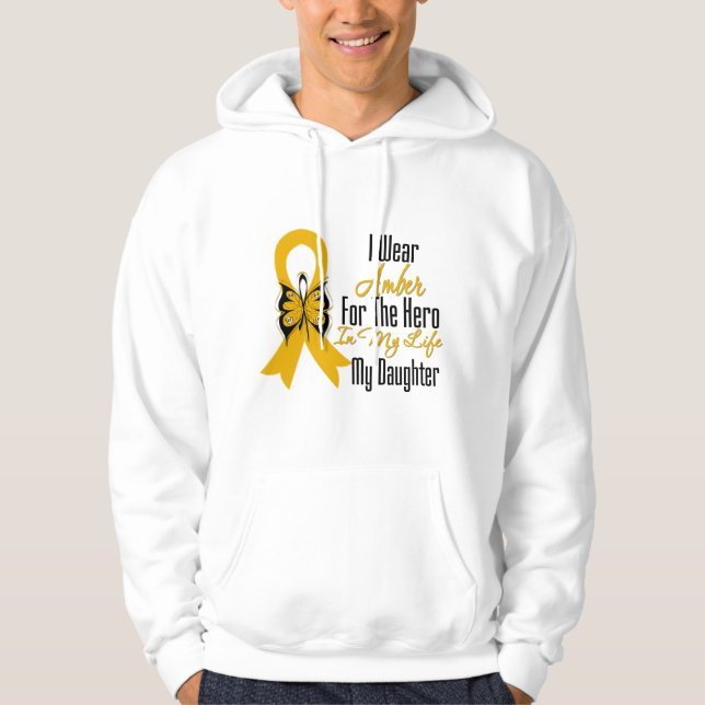 Appendix Cancer Ribbon Hero My Daughter Hoodie (Front)