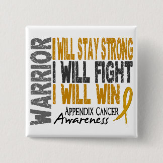 Appendix Cancer Warrior 15 Cm Square Badge