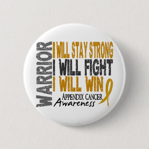 Appendix Cancer Warrior 6 Cm Round Badge