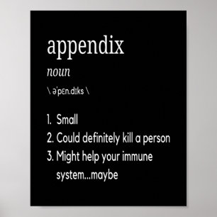Appendix Definition Appendicitis Appendectomy Poster
