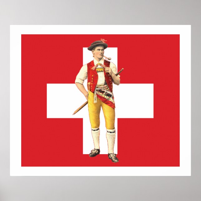 Appenzell Innerrhoden Trachten Swiss Flag Poster (Front)