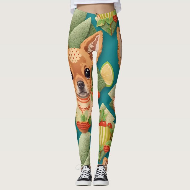 Appenzeller Dog Mosaic Colourful Custom Pattern Leggings (Front)
