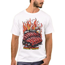 Appetising Ribs on a Barbecue on a white