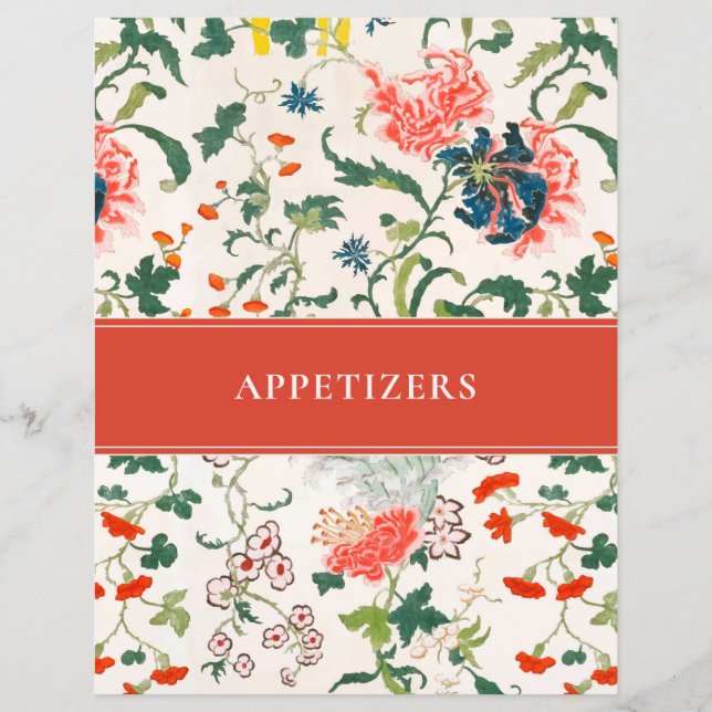 Appetizer Recipe Divider | Stylish Floral (Front)
