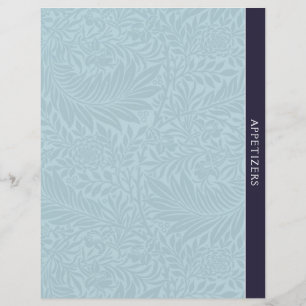 Appetizers Recipe Divider Vintage Blue Floral