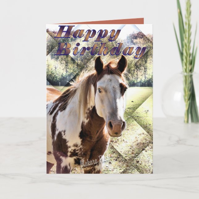 Appie Horse Bday Card-customise Card (Front)