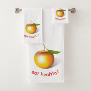 Apple 3-d bath towel set