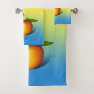 Apple 3-d bath towel set