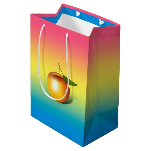 Apple 3-d medium gift bag (Back Angled)