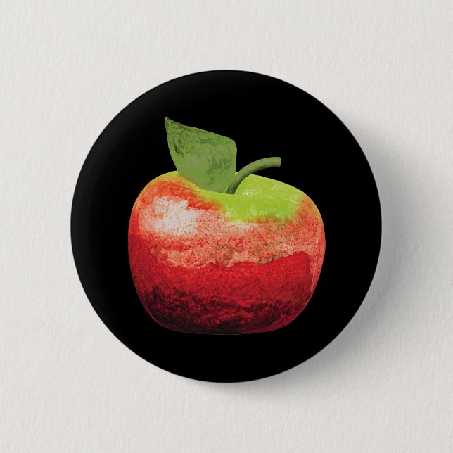 Apple 6 Cm Round Badge (Front)
