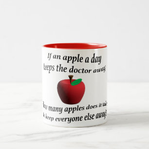 Apple a day keeps the doctor away Two-Tone coffee mug
