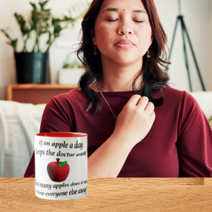 Apple a day keeps the doctor away Two-Tone coffee mug