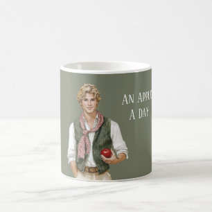 Apple A Day Man Green Vest Coffee Mug