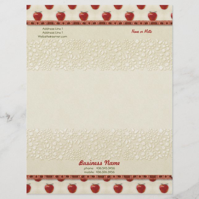 Apple A Day Personalised Letterhead (Front)