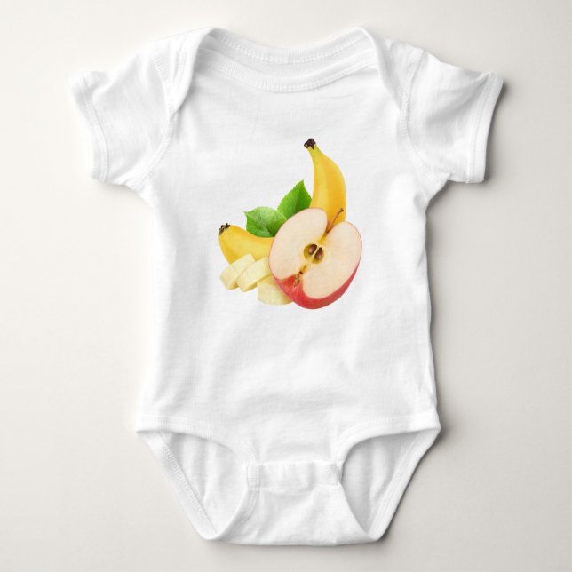 Apple and banana baby bodysuit (Front)