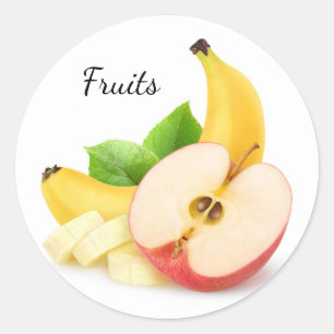 Apple and banana classic round sticker