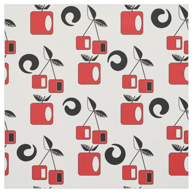 Apple and cherry . fabric (Swatch)